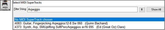 Select MIDI SUperTracks dialog