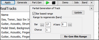 Partial Generation Panel