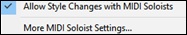 MIDI Soloist Settings menu