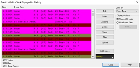 Event List Editor