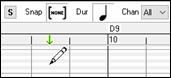 Piano Roll window - a pencil