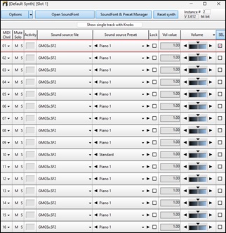 VSTSynthFont64 window