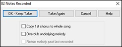 Melody Notes Recorded dialog