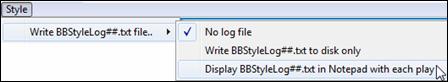 StyleMaker - Style | Write BBStyleLog##.txt file