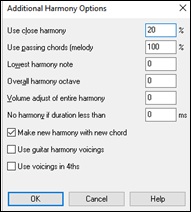 Additional Harmony Options