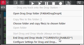 the red Drop button and its drop-down menu