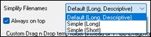 Simplify Filenames option