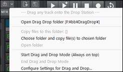 Drop button and its drop-down menu
