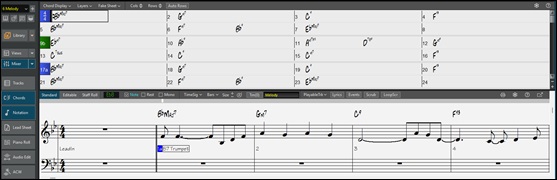 a Chords-and-Notation top/bottom layout