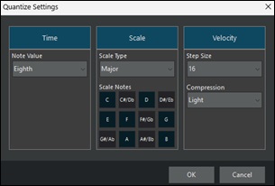 Piano Roll Window - Quantize Dialog