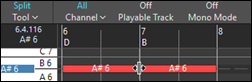 Piano Roll Window - Split Tool