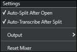 Stem Splitter Player - Settings menu