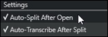 Stem Splitter Player - Settings menu - Auto-Split After Open