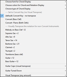 [Chord Display] button menu