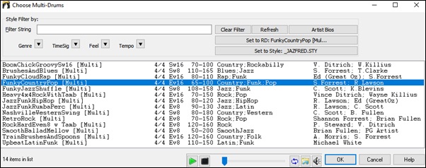 Choose Multi-Drums dialog