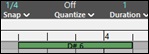 Piano Roll window - Snap and Duration buttons