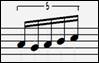 a group of five notes