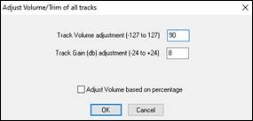 adjust volume dialog