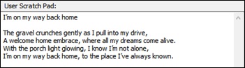 AI Lyrics window - User Scratch Pad